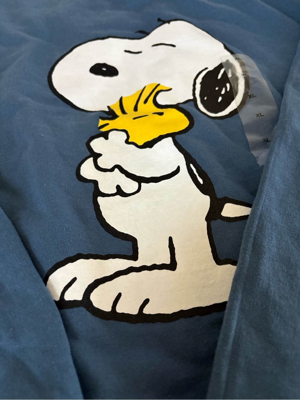 Peanuts Blue Crewneck Sweatshirt with Snoopy & Woodstock Graphic XL New With Tag - Picture 6 of 10